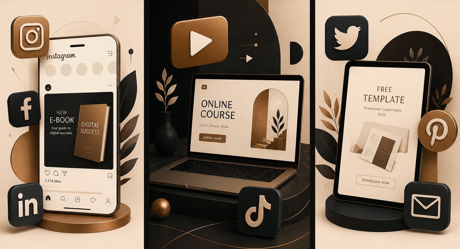 Digital products distributed across social platforms